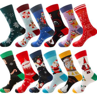Calcetines Navideños para Hombre - Diseño Alce y Papá Noel en Algodón Premium - Image 5