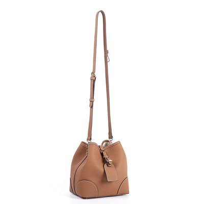 Bolso Cubo Retro de Cuero Genuino con Patrón Grabado y Cordón Ajustable - Image 4