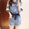 Mono Corto en Denim con Manga Corta