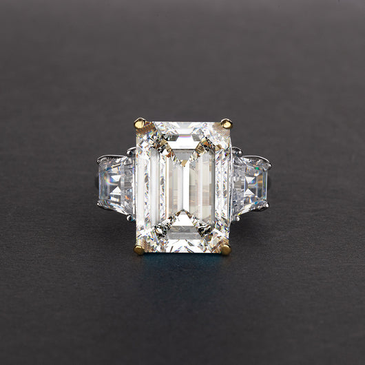 Anillo Rectangular de Zafiro en Plata Brillante