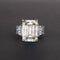 Anillo Rectangular de Zafiro en Plata Brillante