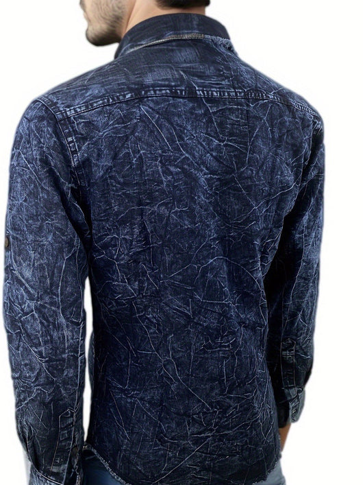 Camisa Vaquera Manga Larga Slim Fit para Hombre - Image 10