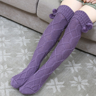 Medias Largas de Algodón Trenzado para Botas Mujer - Image 4
