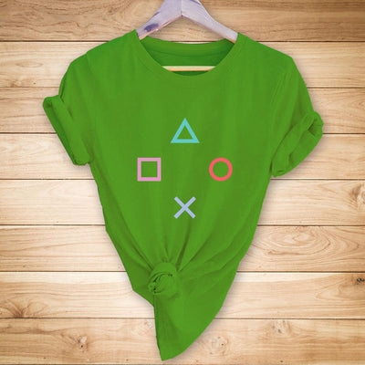 Playera Casual con Estampado de Símbolos Geométricos - Image 10