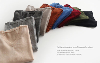 Suéter Holgado de Lana para Hombre - Pullover Casual de Color Sólido - Image 20