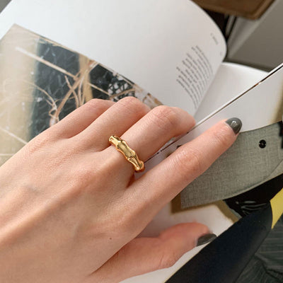 Anillo de Bambú Coreano en Plata Pura Personalizado - Image 9