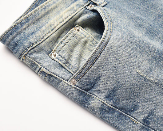 Jeans Azules Rotos con Desgaste Vintage - Image 11