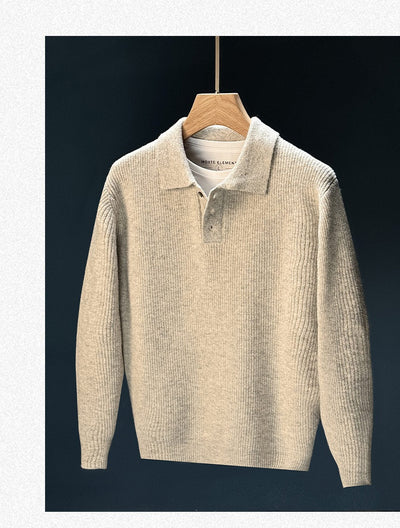 Suéter Retro Tejido Liso para Hombre - Comodidad de Invierno - Image 6
