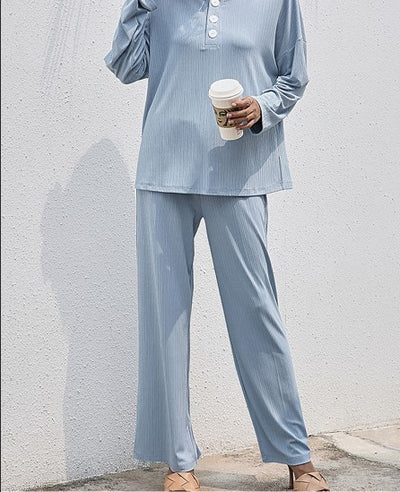 Conjunto Ejecutivo Mujer: Camisa Cuello Alto Manga Larga + Pantalón Recto - Image 6