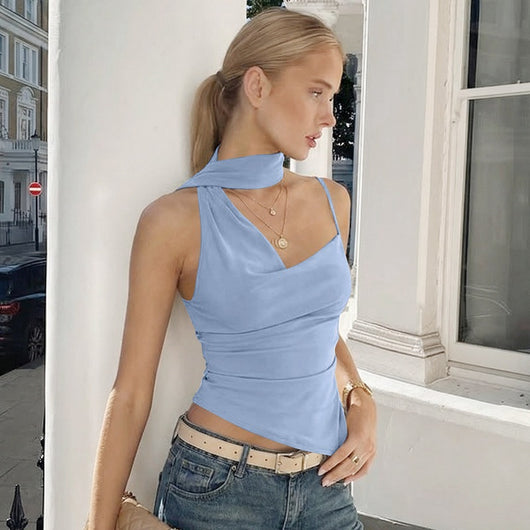 Blusa Camisola Asimétrica de Tirante Único - Diseño Fluido y Elegante - Image 14