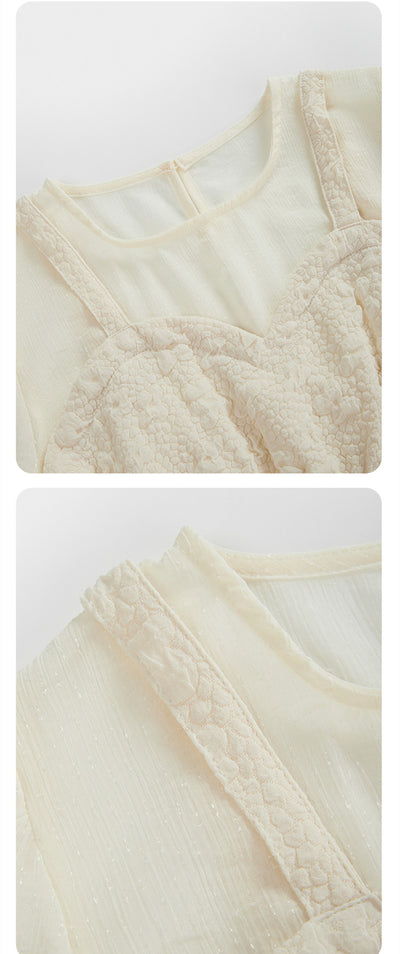 Blusa Elegante con Mangas Linterna y Efecto Dos Piezas - Image 14
