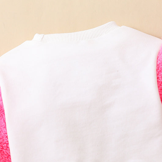Camiseta Manga Larga Niña Algodón Estampado Letras Blancas con Pelaje - Image 7