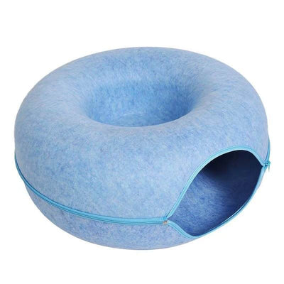 Casa Túnel para Gatos Donut - Cama de Fieltro Natural con Juguetes Interactivos - Image 6