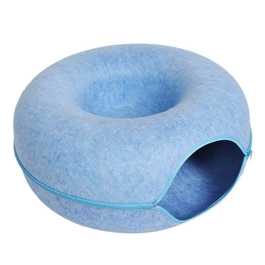 Casa Túnel para Gatos Donut - Cama de Fieltro Natural con Juguetes Interactivos - Image 6
