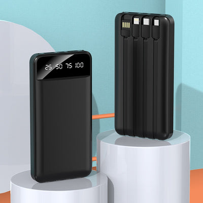 Batería Portátil 20000 mAh con Cable Integrado - Carga Rápida