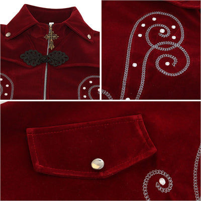 Chaqueta Gótica Retro de Cuello Alto - Estilo Halloween Otoño Invierno - Image 4