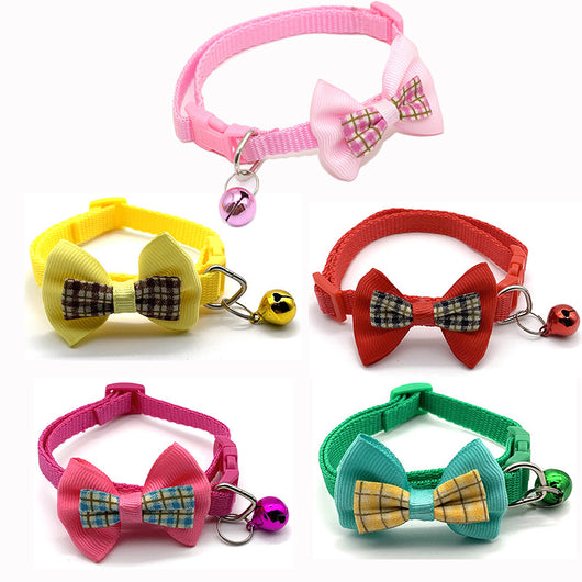 Collar Cuadrille con Moño para Gatos - Diseño Adorable