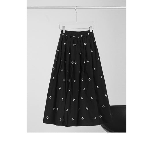 Falda A-Line Asimétrica Bordada Largo Medio para Mujer - Image 3