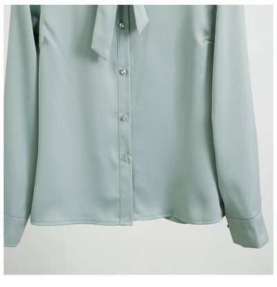 Camisa de Manga Larga con Detalle de Lazo en el Cuello - Image 10