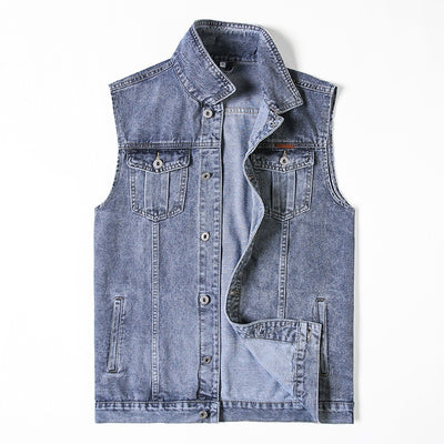 Chaleco y Camisa Denim Tallas Grandes para Hombre - Estilo Casual Versátil