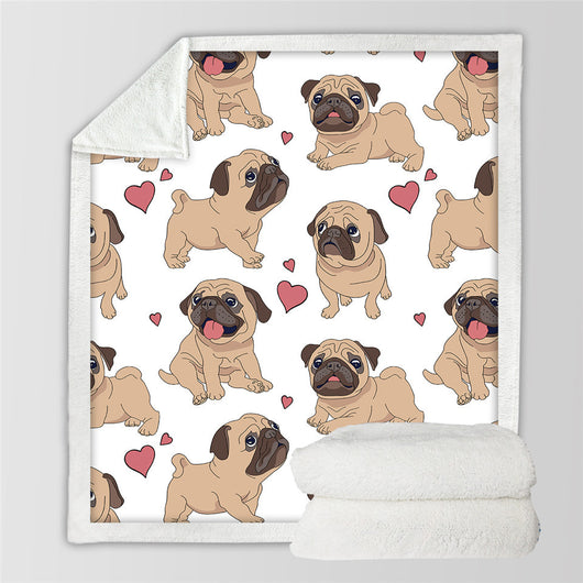 Manta Térmica Doble Capa Estampada de Algodón Fleece - Colección Cachorros