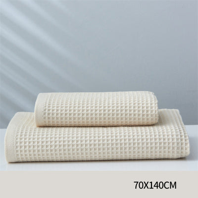 Toalla Absorbente de Algodón Puro Estilo Japonés con Patrón Honeycomb - Image 9