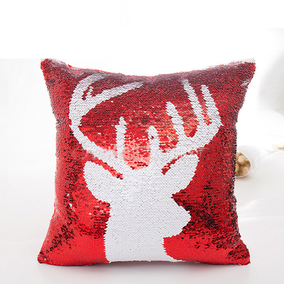 Funda de Almohada Navideña con Lentejuelas Reversibles Roja - Image 4