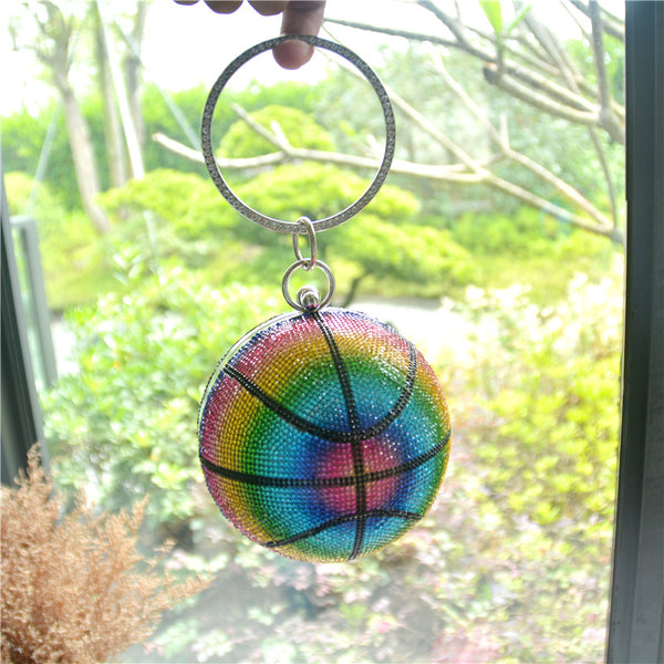 Bolso de Fiesta con Diseño de Baloncesto y Cristales Brillantes