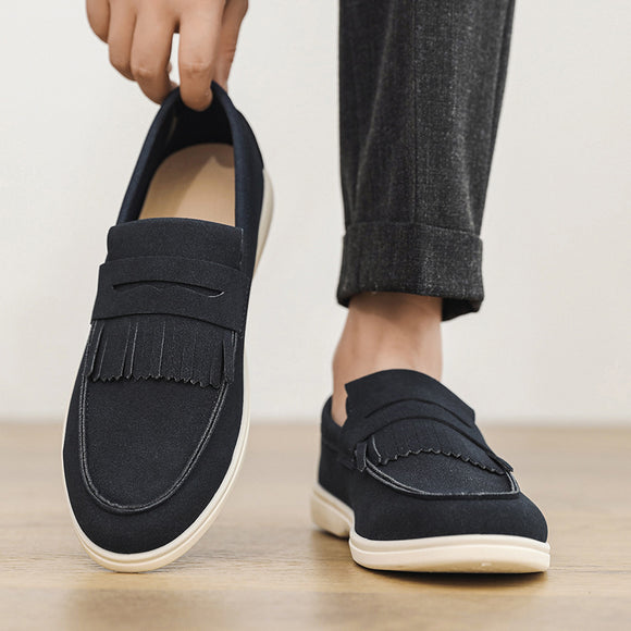 Mocasines de Cuero Mate para Hombre - Calzado Slip-on Elegante