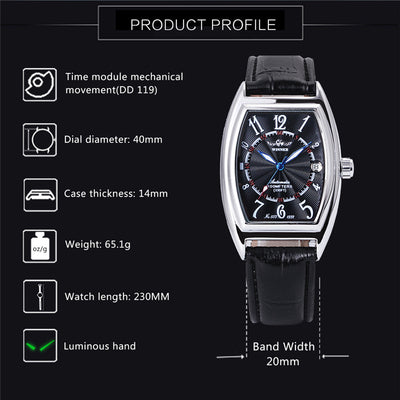 Reloj Mecánico Automático Casual de Barril para Hombre - Image 11
