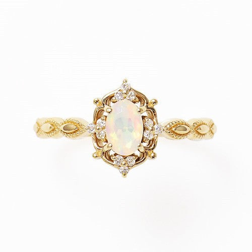 Anillo de Ópalo Natural Japonés en Plata 925 y Oro 10K - Image 4