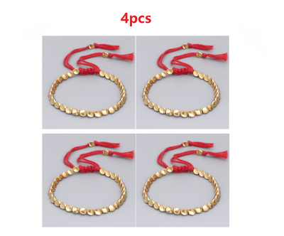 Pulsera Tibetana Budista Trenzada con Cuentas de Cobre - Brazalete de Cuerda de la Suerte - Image 9