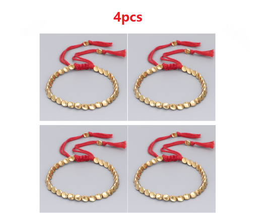Pulsera Tibetana Budista Trenzada con Cuentas de Cobre - Brazalete de Cuerda de la Suerte - Image 9