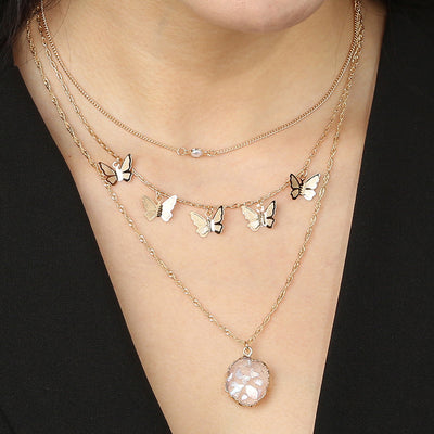 Collar Mariposa Hada con Lentejuelas Brillantes