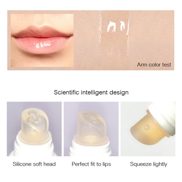 Brillo labial voluminizador transparente con efecto expansor