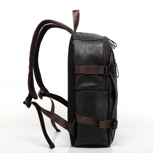Mochila Escolar Hombre Estilo Coreano Cuero Premium - Bolsa Casual Moderna - Image 5