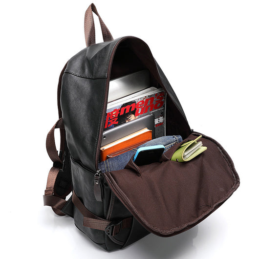 Mochila Escolar Hombre Estilo Coreano Cuero Premium - Bolsa Casual Moderna - Image 4