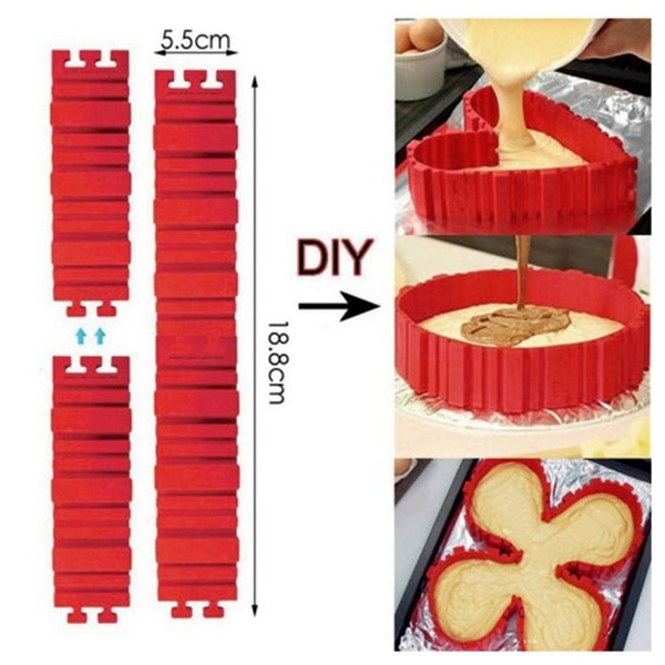 Juego de 4 Moldes de Silicona para Pasteles