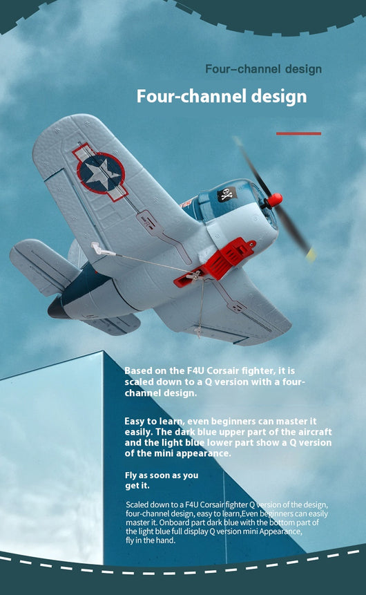 Avión Eléctrico de Ala Fija A500 con Control Remoto de 4 Canales - Image 10