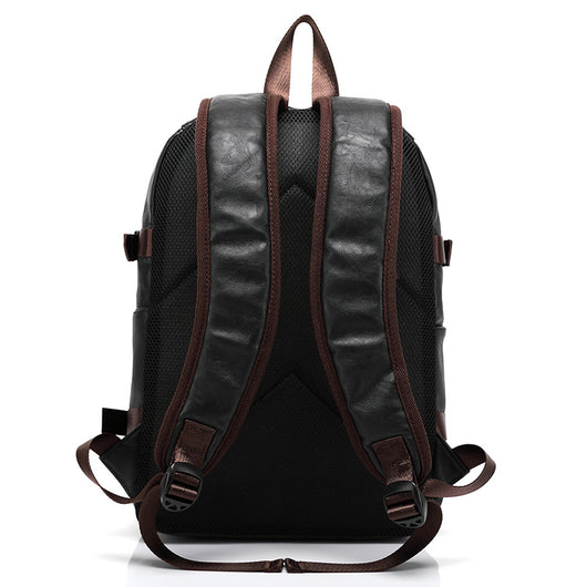 Mochila Escolar Hombre Estilo Coreano Cuero Premium - Bolsa Casual Moderna - Image 3