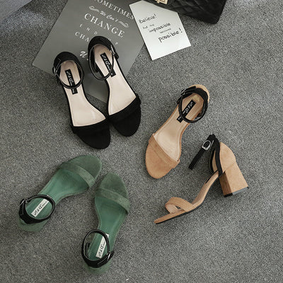 Sandalias de Tacón Alto Estilo Coreano con Detalles Calados - Diseño Moderno y Elegante - Image 3