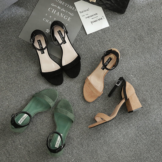 Sandalias de Tacón Alto Estilo Coreano con Detalles Calados - Diseño Moderno y Elegante - Image 3