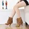 Botas Cortas de Tacón Alto con Flecos para Mujer