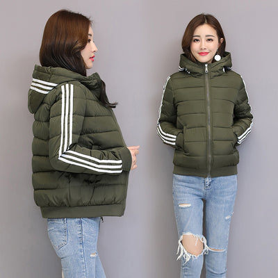 Chaqueta de Algodón Corta con Capucha - Abrigo Slim Fit para Invierno - Image 4