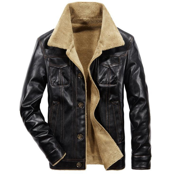 Chaqueta de Cuero Velvet Impermeable y Cortavientos para Hombre Talla Grande - Image 14