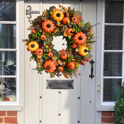 Corona Decorativa Cosecha de Calabaza - Decoración Otoñal para Puerta Principal - Image 6