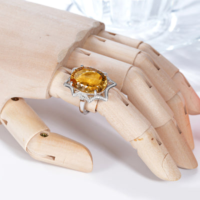 Anillo de Citrino Natural Grande - Diseño Minimalista y Elegante - Image 4