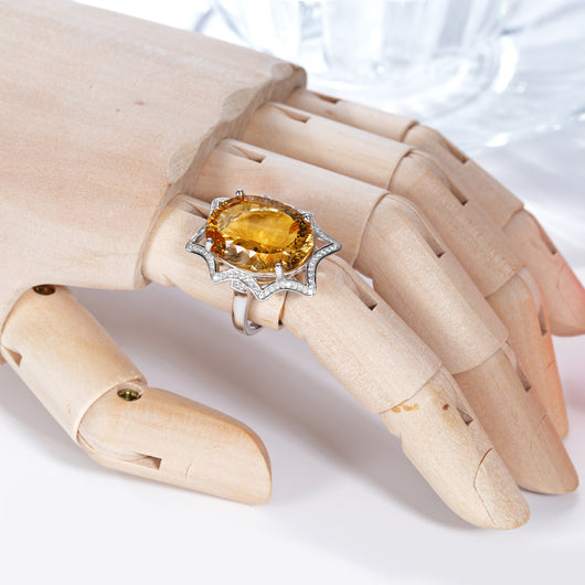 Anillo de Citrino Natural Grande - Diseño Minimalista y Elegante - Image 4
