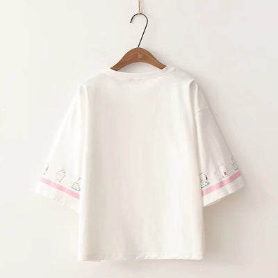 Camiseta Rayada Holgada de Manga Corta Multiuso - Image 2