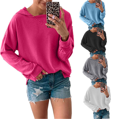 Sudadera con Capucha de Polar Bicolor para Mujer - Estilo Europeo y Americano